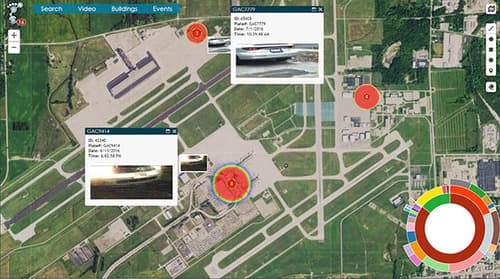 map of a runway with lpr image overlay